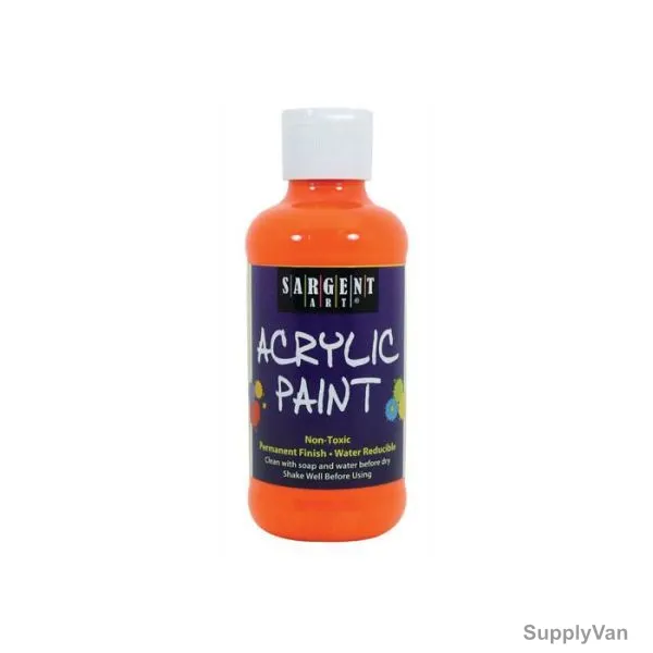 Sargent Art Neon Acrylic Paint, SA22-2214, 8 Oz, Orange