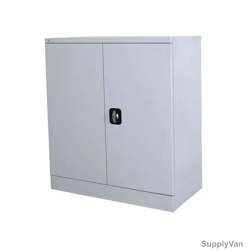 Rigid Low Height Office Cupboard, RGD-24, MS Steel, 2 Compartment, 900MM Height x 914MM Width, Grey — image 1