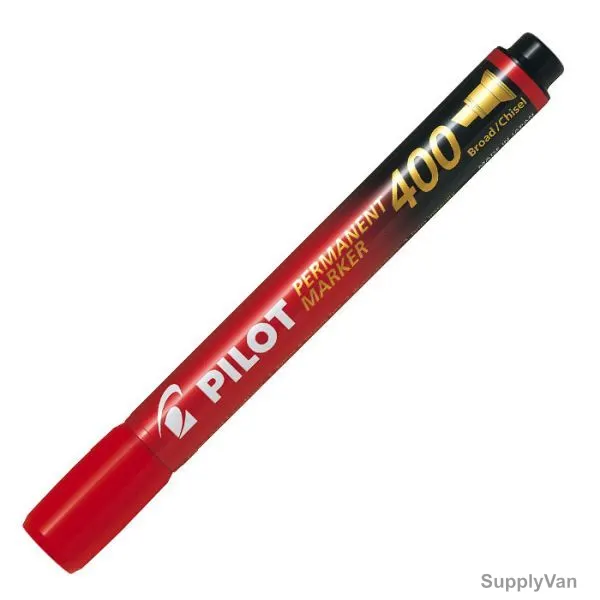Pilot Permanent Marker, SCA400, Chisel Tip, 1.5-4.0MM Tip Size, Red, 12 Pcs/Pack