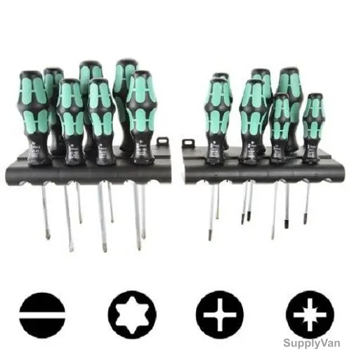 Wera Screwdriver Set, 05-105630-001, Kraftform 300 Series, 14 PCS/Set