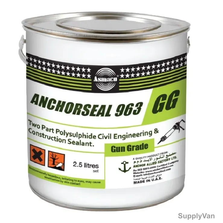 Asmaco Gun Grade Polysulphide Sealant, Anchorseal 963, 2.5 Ltrs, Grey and Black, 6 Pcs/Carton