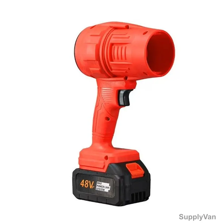 Portable Cordless Battery Powered Turbo Air Blower, 48V, 1x Battery, 1x Charger, Red