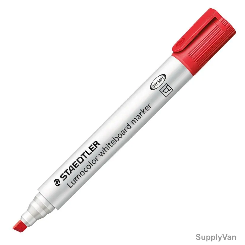 Staedtler Lumocolor White Board Marker, ST-351B-02, 5.0MM Tip Size, Red, 10 Pcs/Pack