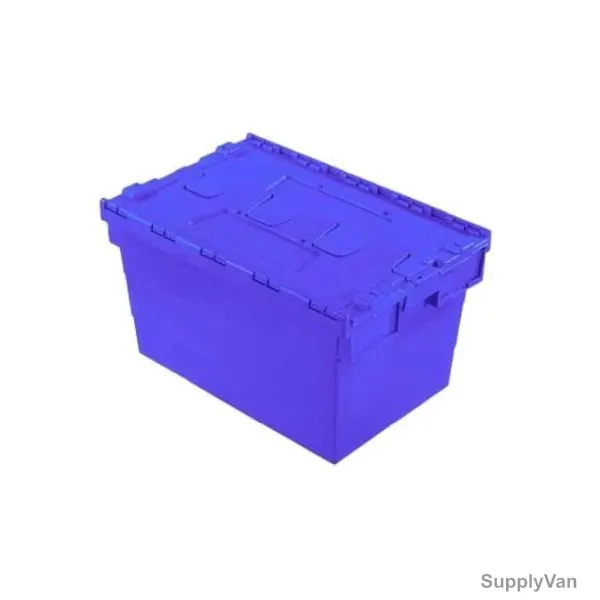 Crate With Lid, CCCWL-64345, 345MM Height x 400MM Width x 600MM Length, 71 Ltrs, Blue