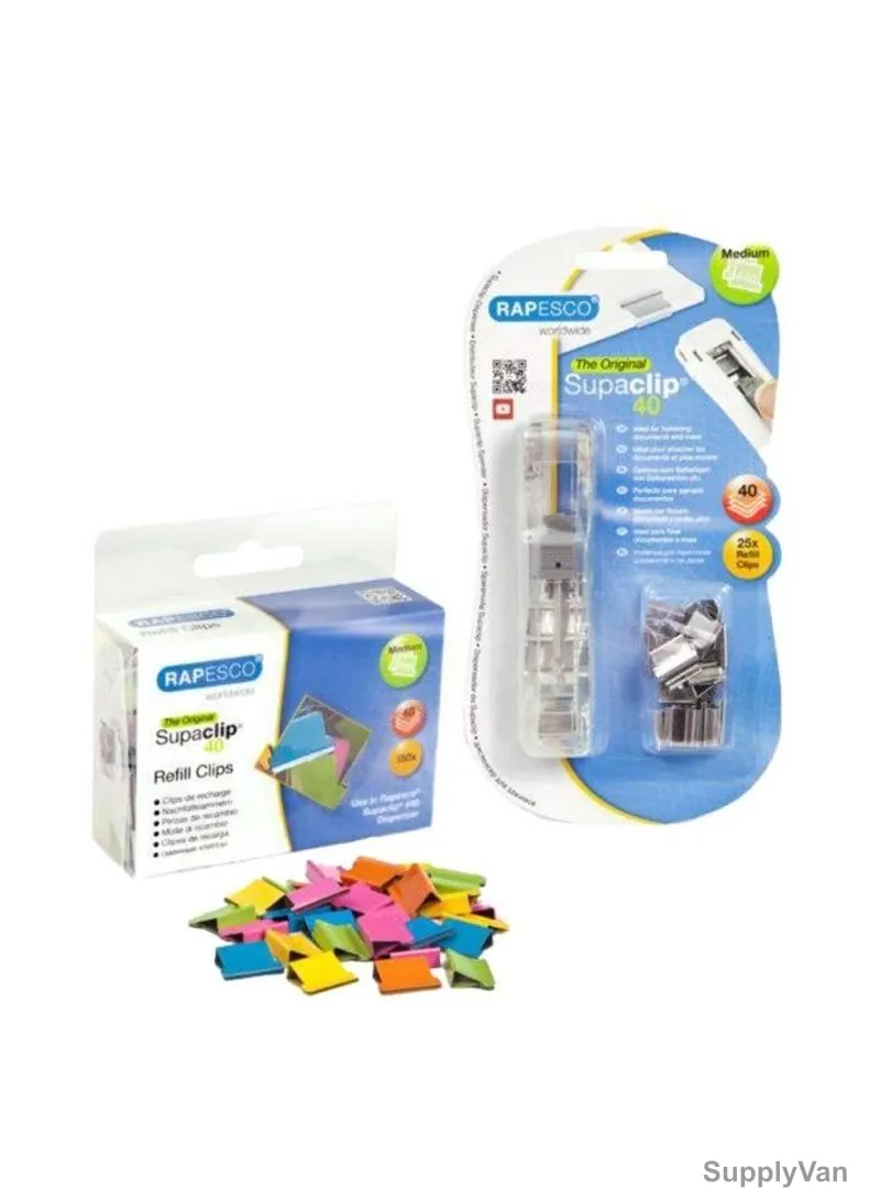 Rapesco Refill Clip, RPSSUP40RC, #40, Steel, 40 Sheets