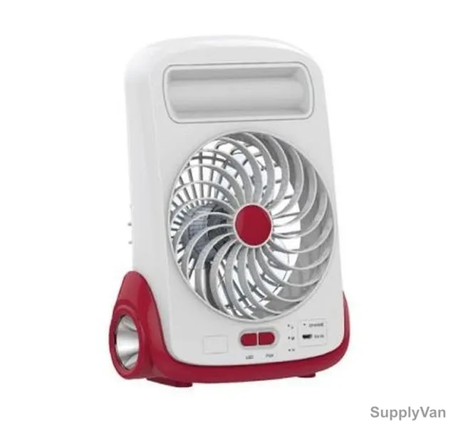 Geepas Rechargeable Mini Fan With Led Torch, GF9618, 5 Inch, 3W