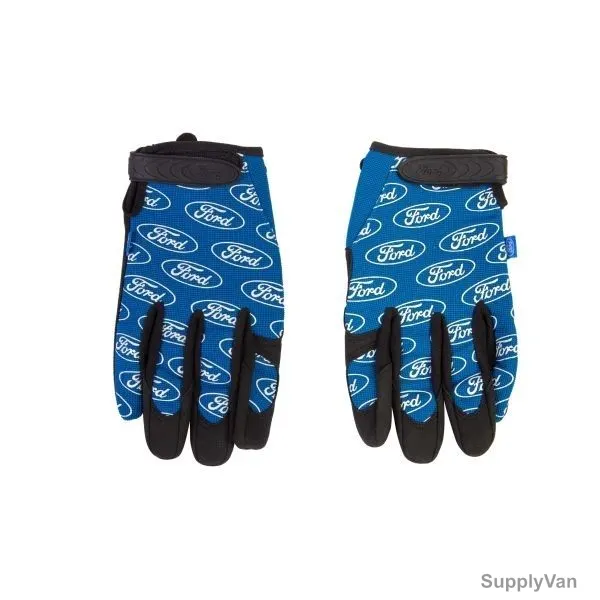 Ford GRIP Gloves, FHT0399, L, Black and Blue