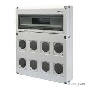 Gewiss Distribution Board, GW68013N, IP65, c/w 8 Flanges, 20 Modules