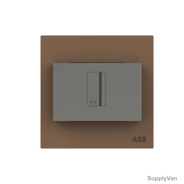 ABB Key Card Switch With LED, AM40244-MO, Millenium, 16A, Mocha Brown
