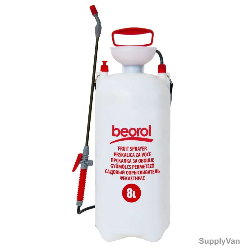 Beorol Fruit Sprayer, PZV8, Plastic, 8 Ltrs, White/Red