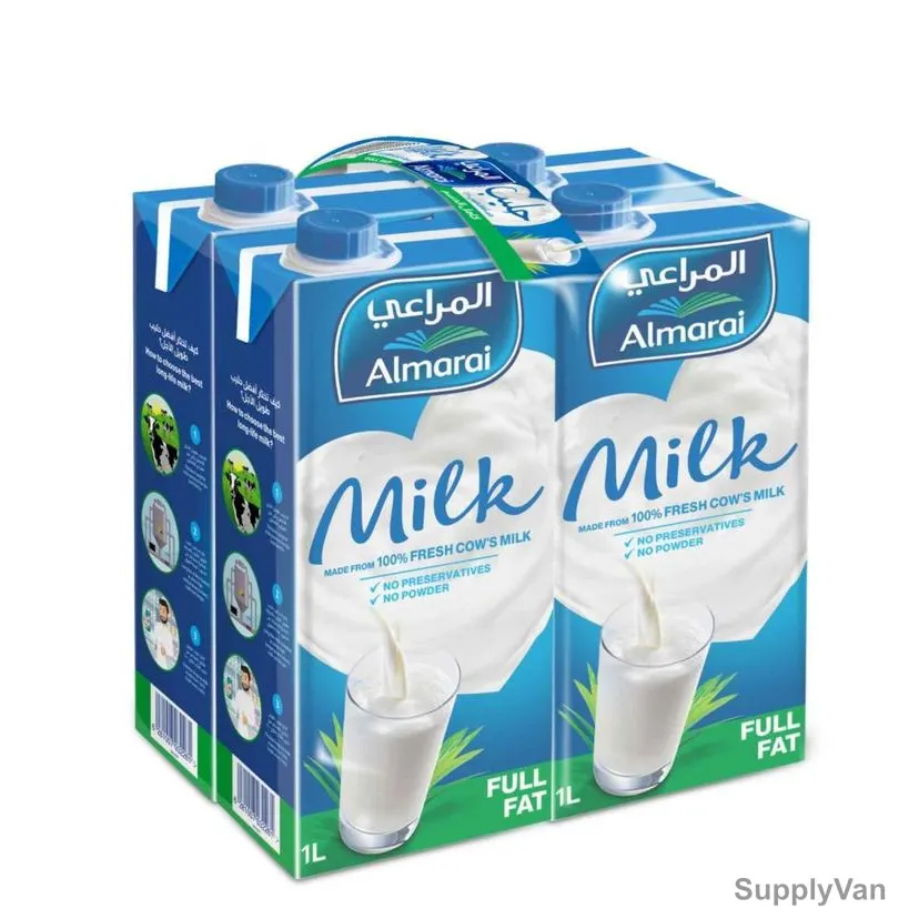 Almarai Long Life Full Fat Milk, 1 Ltr, 4 Pcs/Pack — image 1