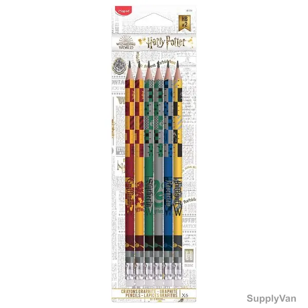 Maped Harry Potter Pencil With Eraser, MD-851701, Black, 6 Pcs/Set