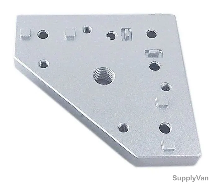 Extrusion M12 Connecting Face Plate, 40 Series, Aluminium, 40 x 40MM, Silver, PK2 — image 1
