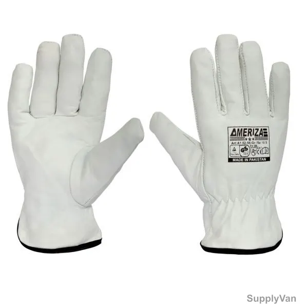 Ameriza Driver Gloves, N102560821, Leather, Off-White