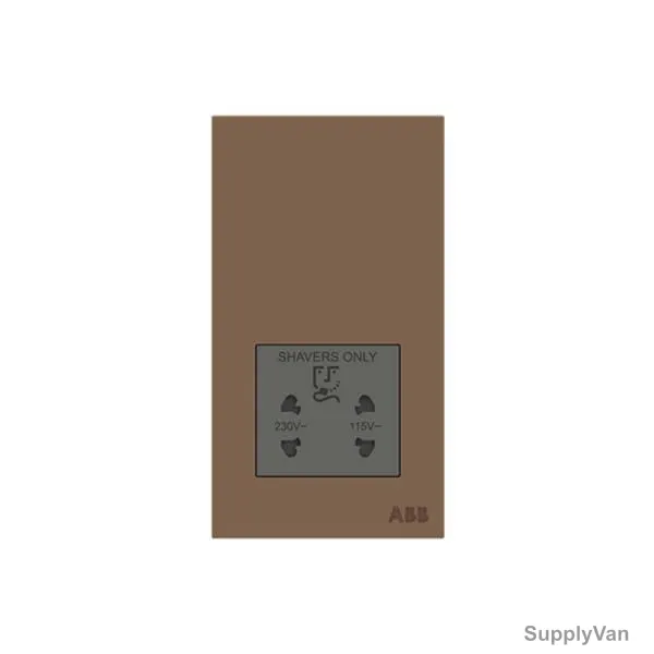 ABB Shaver Socket, AM40188-MO, Millenium, 20A, Mocha Brown — image 1
