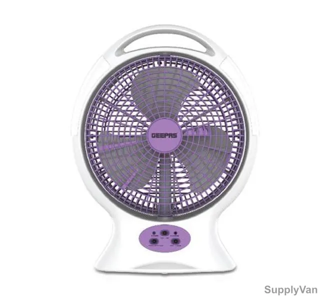 Geepas Rechargeable Fan With Led Light, GF9487, 12 Inch, 24W