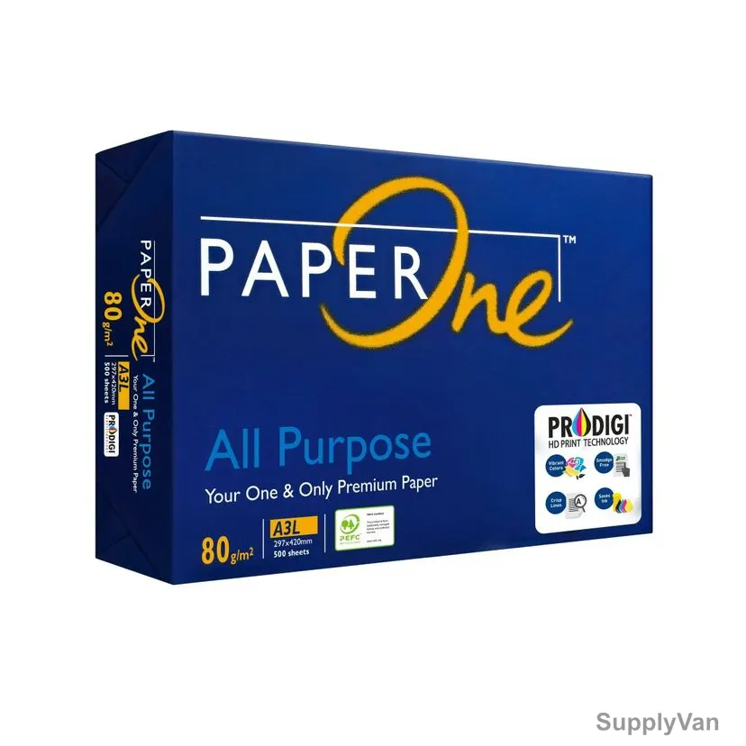 PaperOne All Purpose Premium Copy Paper, P1AP80A3R, A3, 80 GSM, 500 Sheets/Pack — image 1