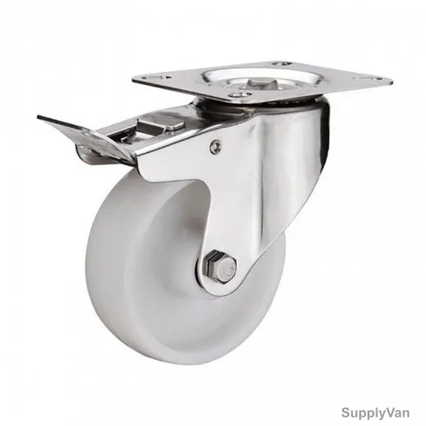 Liemke European Type Double Brake Caster, 18-11-6-13-4-16, Nylon, 80 x 30MM, 100 Kg — image 1