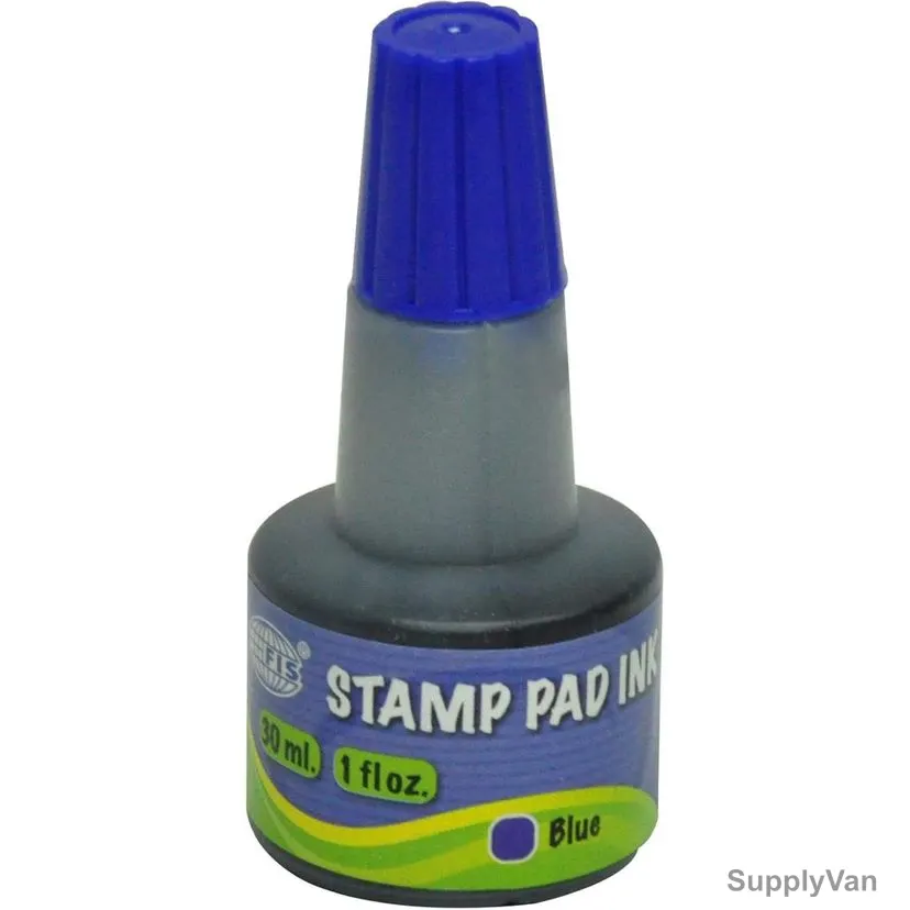 Fis Stamp Pad Ink, FSIK030BL, 30ML, Blue