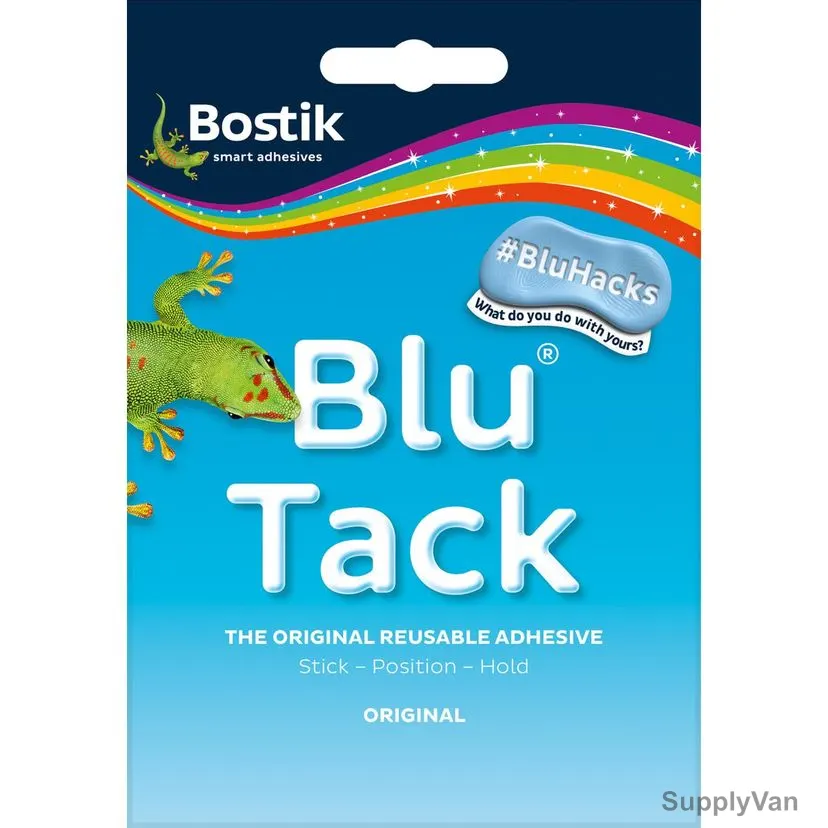 Bostik Blu Tack The Original Reusable Adhesive, 30813254, 45GM, Blue, 12 Pcs/Pack