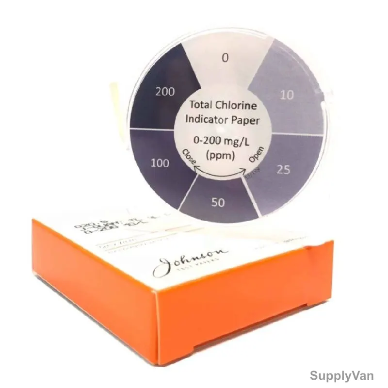 Johnson Total Chlorine Indicator Paper, 020.5, J-Quant, 0 to 200 PPM, 5 Mtrs Reel Length