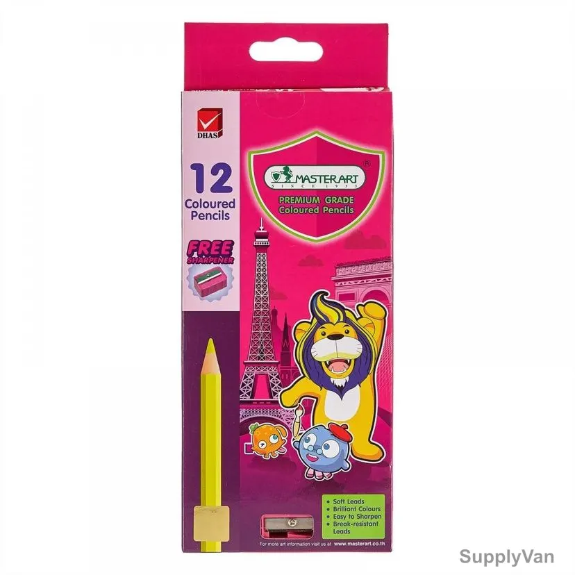 MasterArt Assorted Colour Pencil, 108519, Multicolor, PK12