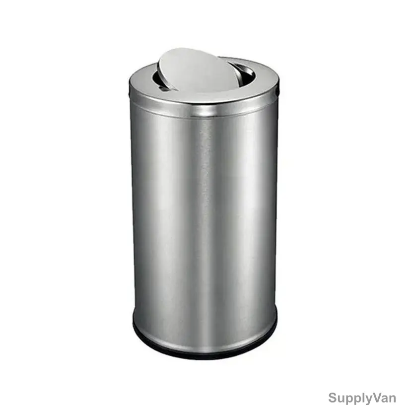 Eko Trash Bin With Swing Lid, SS61-56, Stainless Steel, 56 Ltrs, Silver