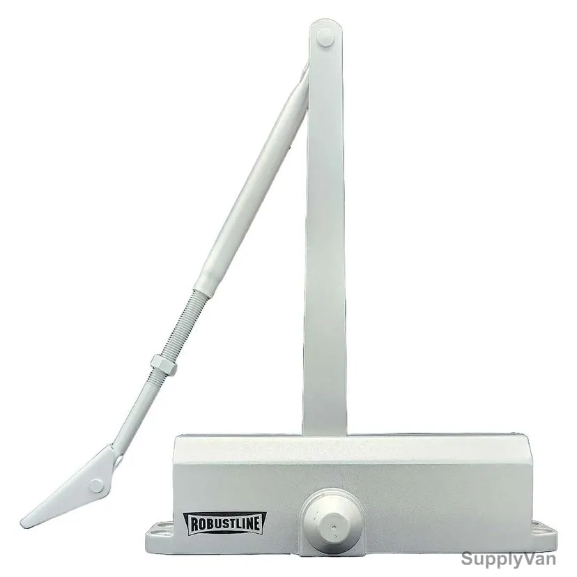 Robustline Automatic Adjustable Door Closer, P3705, Aluminium Alloy, 80-120 Kg Weight Capacty, Silver