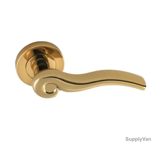 Doganlar Door Handle, Denizati, Brass, Gold Plated