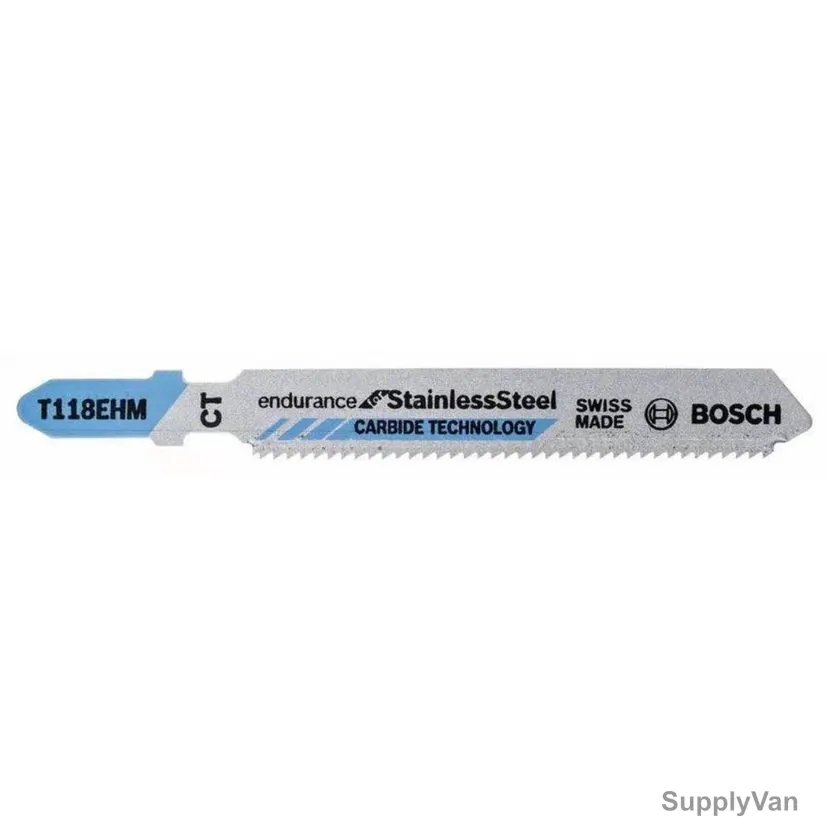 Bosch T 118 EHM Stainless Steel Jigsaw Blade, 2608630665, Carbide, 83MM Length, 3 Pcs/Pack