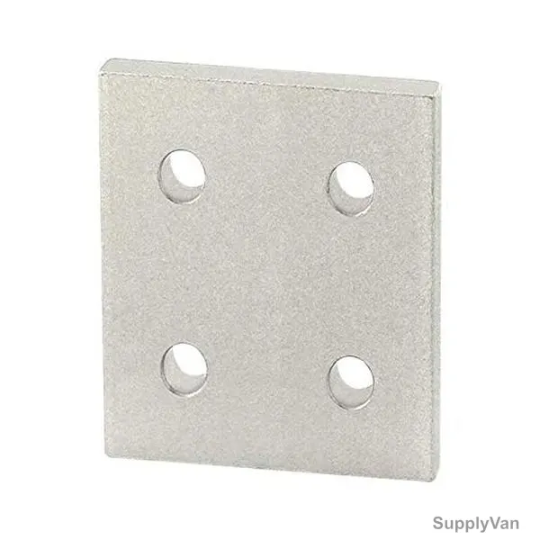 Extrusion Reinforcement Flat Plate, 40 Series, 4 Hole, Aluminium, 80 x 80MM