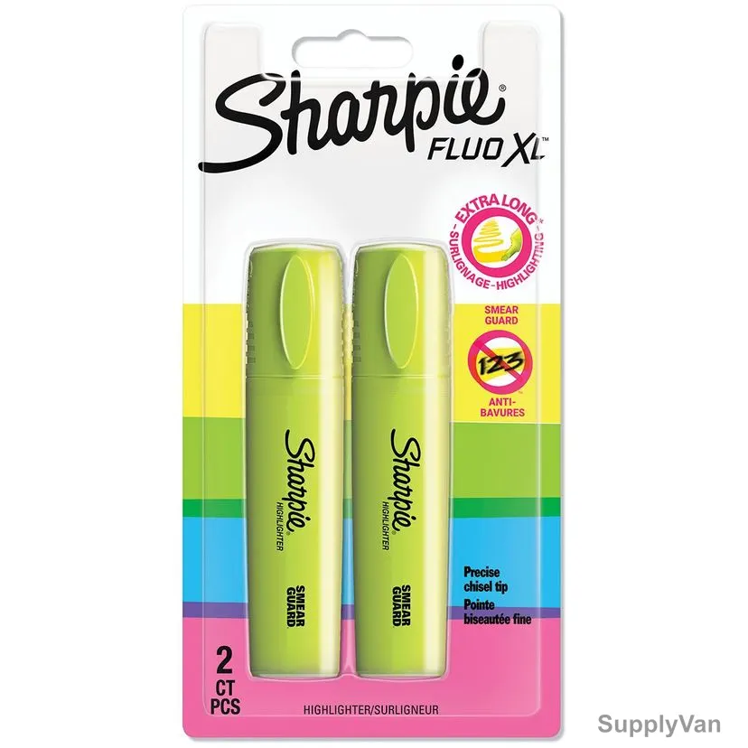 Sharpie Highlighter, SP-1825660, 2.5MM Tip Size, Yellow, 2 Pcs/Pack
