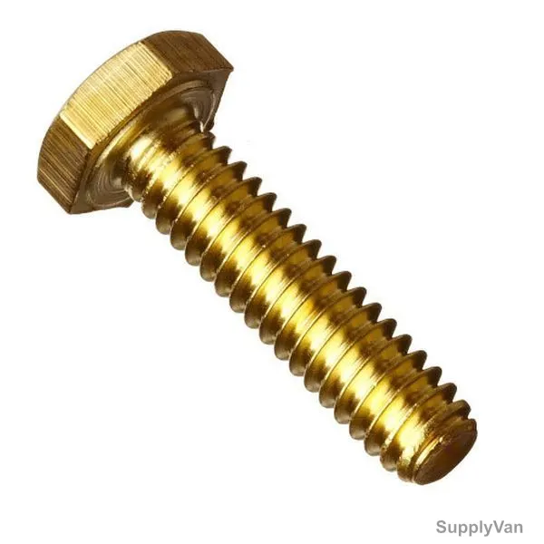 Brass Hex Bolt, DIN 933, M10 x 30MM, 100 Pcs/Pack — image 1