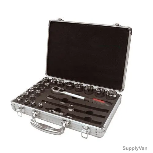 Ega Master Socket Wrench Set, 61963, 25 Pieces, CrV Steel, 4.2 Kg