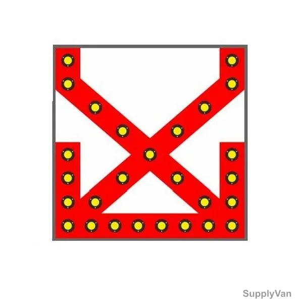 Warning LED Stop Sign With 2 Arrows, AE-6400, Aluminium/ACP, 1.2 Mtrs Width x 1.2 Mtrs Length
