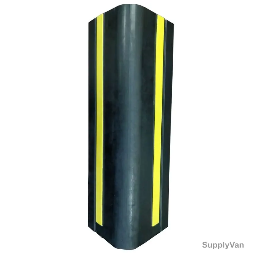 Warrior Corner Guard With Clip and Yellow Strip, ACG75759, Rubber, Type D, 1 Mtr, Black