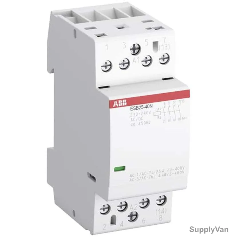 ABB Installation Contactor, ESB25-40N-06, 4 Pole, 25A