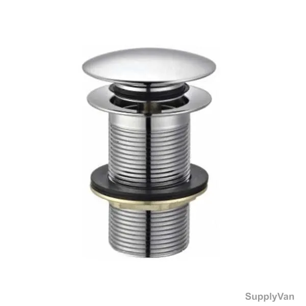 Bold Unslotted Basin Waste Pop-Up, TECPOP2600602, Brass, 1-1/4 Inch Valve Connection Size, Chrome Plated Finish