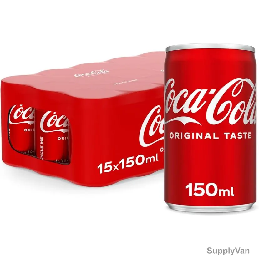 Coca-Cola Original Taste Carbonated Soft Drink Can, 150ML, 15 Pcs/Pack