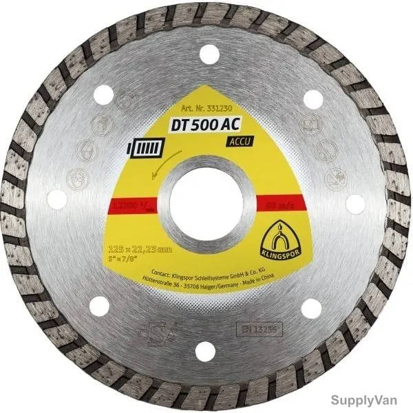 Klingspor Diamond Cutting Blade, DT500AC, Supra, 115MM
