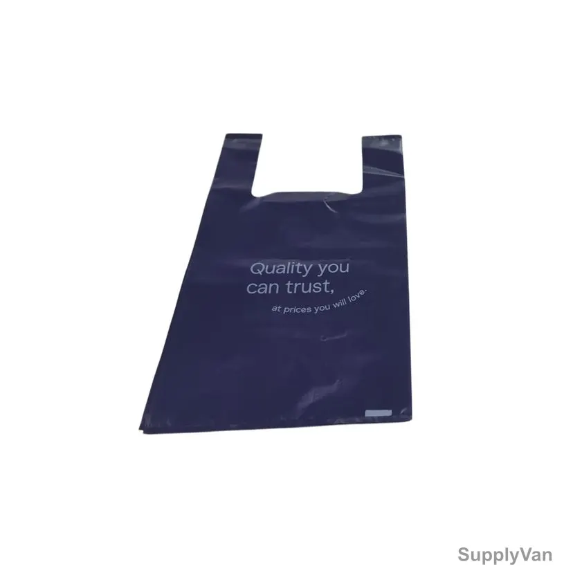 HD Printed Biodegradable White Shirt Bag, 27+7.5+7.5 x 45CM, 60 Microns, 1 Kg, Purple