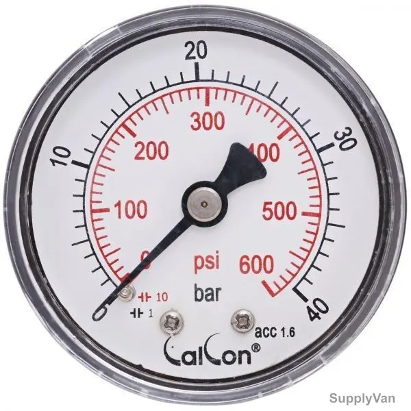 Calcon Pressure Gauge, CC10D, 50MM, 1/8 Inch, BSP, 0-40 Bar