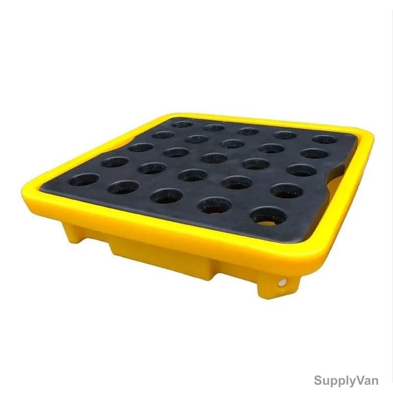 Sai-U Single Drum Spill Pallet, DP001, 400 Kg, Yellow/Black — image 1