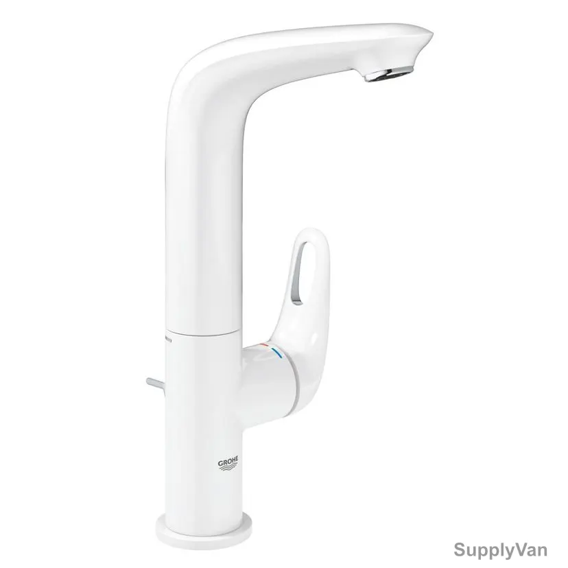 Grohe Single Lever Large Basin Mixer, 23569LS3, Eurostyle, Metal, 5.7 Ltrs/Min, Moon White/Chrome Finish — image 1