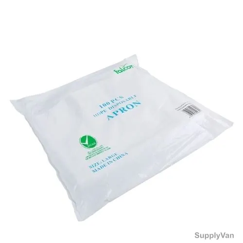 Falcon Apron, THPPW106, Disposable, Free Size, White, 100 Pcs/Pack