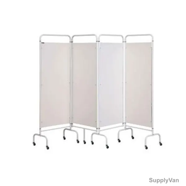 4-Fold Ward Screen, WS04-200-WH, 1800MM Height x 500MM Width x 2000MM Length, White