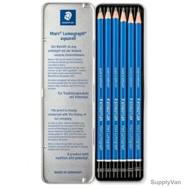 Staedtler Mars Lumograph Pencil, ST-100A-G06, 0.5-8.0MM Tip Size, Blue, 6 Pcs/Set — image 1