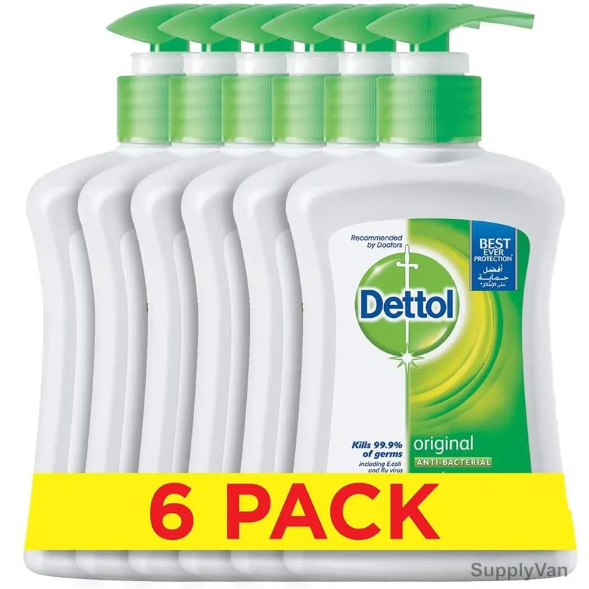 Dettol Original Anti-Bacterial Hand Wash, 200ML, 6 Pcs/Pack