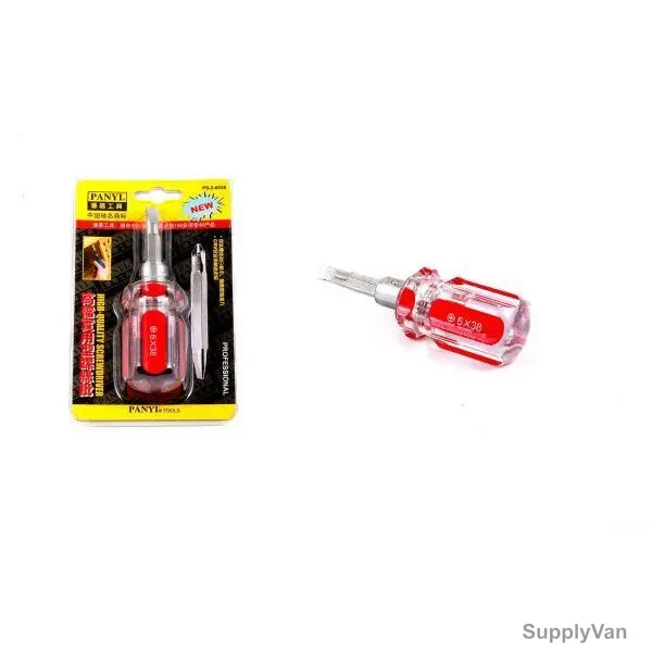 Panyi Stubby Screwdriver, SH-4-PS-2-6038, 6MM Tip Size x 38MM Blade Length