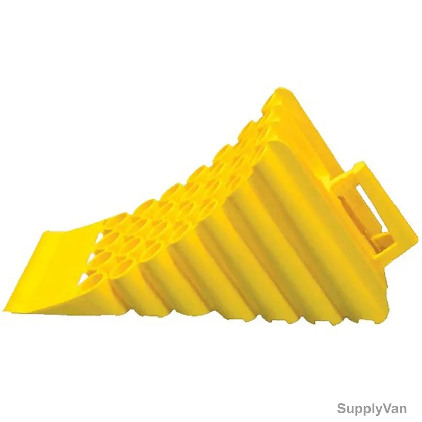 Wheel Chock, Plastic, L, 25CM Height x 20CM Width x 45CM Length, Yellow — image 1